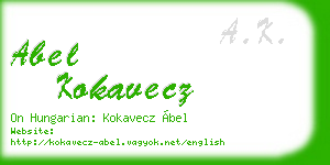 abel kokavecz business card