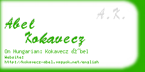 abel kokavecz business card